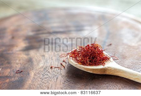 Saffron On The Wooden Spoon