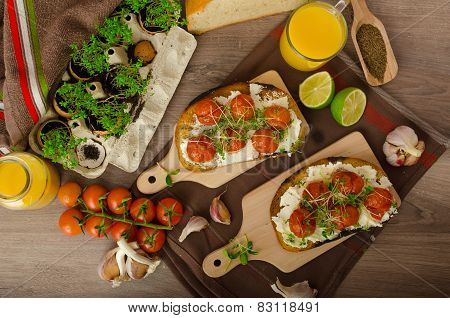 Roasted Cherry Tomato Sauce And Ricotta On Toast