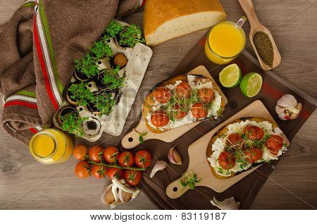 Roasted Cherry Tomato Sauce And Ricotta On Toast