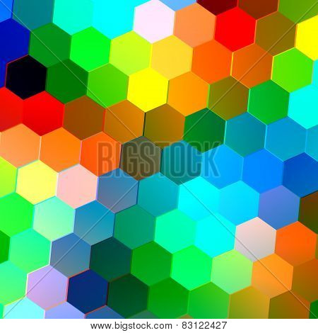 Abstract seamless background with colorful hexagons. Mosaic tile pattern. Geometric shapes.