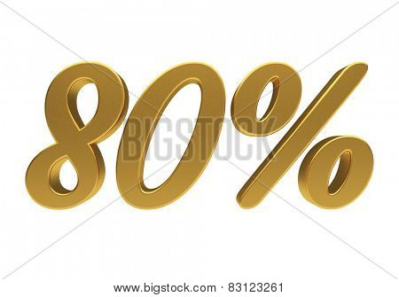 80 percent off. Discount 80. 3D illustration