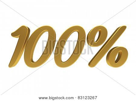 100 percent off. Discount 100. 3D illustration