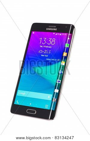 Studio Shot Of A Black Samsung Galaxy Note Edge