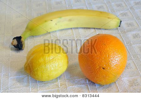 Orange, Zitrone, Banane