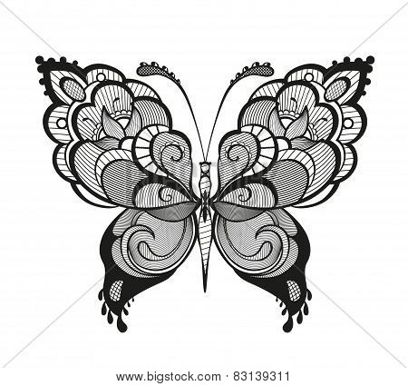 Ornamented Abstract Butterfly