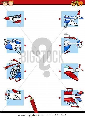 Education Halves Game Cartoon