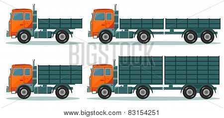 Orange empty truck, vector illustration