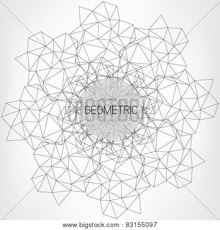 Black Line Geometric Abstract Background Or Label