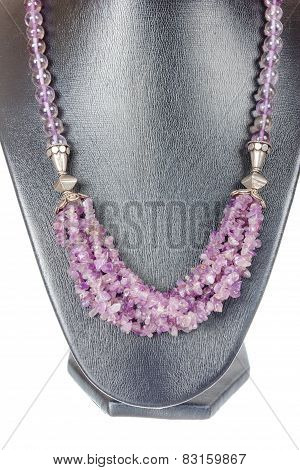 Vintage Fashion Antique Colorful Jewelry Necklace On Black Mannequin Mode