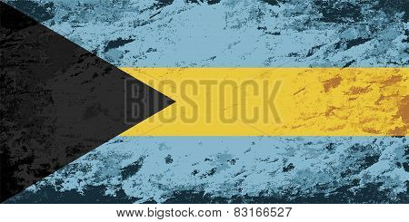 Bahamas flag. Grunge background. Vector illustration