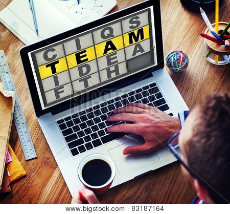 Team Puzzle Problem Solving Corporate Connection Concept
