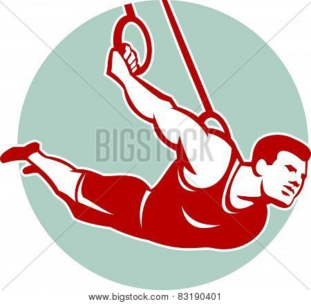 Crossfit Athlete Muscle-up Gymnastics Ring Retro