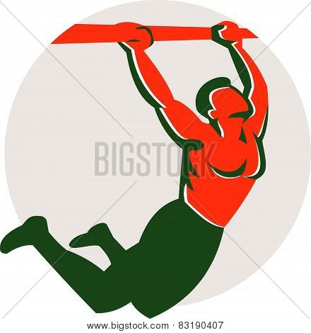 Crossfit Pull Up Bar Circle Retro