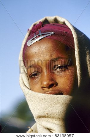 Portrait Of Beautiful Local Woman Going To The Fields