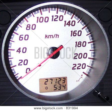 Tachometer close up