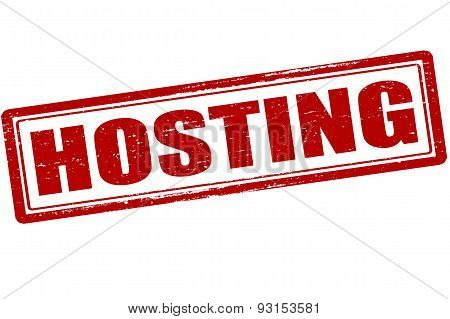 Rubber stamp with word hosting inside vector illustration