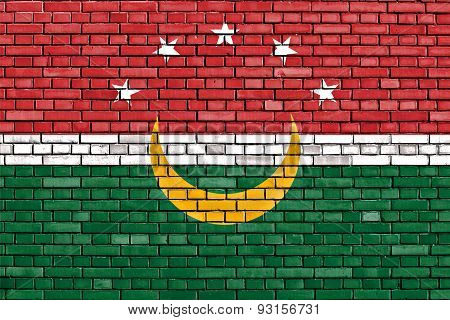 Flag Of Maghreb Painted On Brick Wall