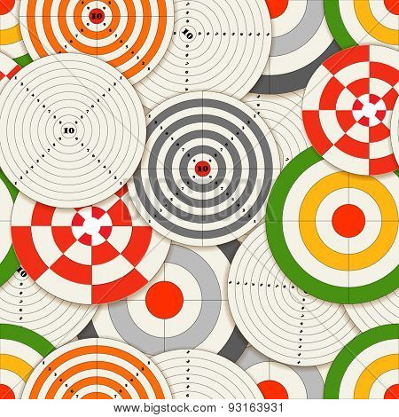 Colorful targets seamless background. Raster version