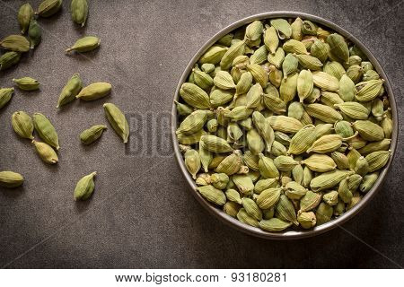 Spice - Green Cardamom in a container