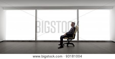 Startup Businessman with Empty Office