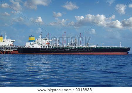 Crude Oil Tanker Is Loading In The Port
