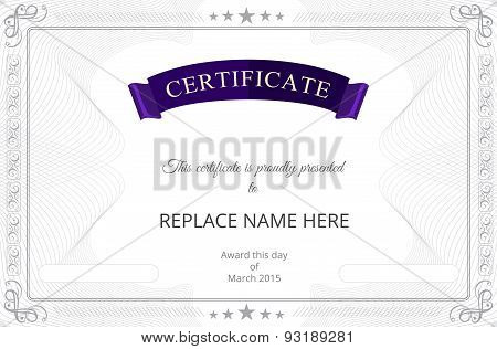 Certificate Border, Certificate Template. Vector Illustration