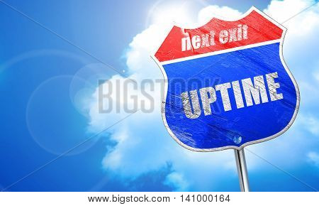 uptime, 3D rendering, blue street sign