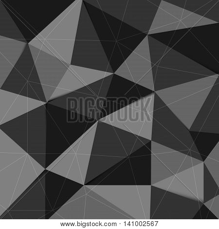 Dark grey polygon abstract triangle background, stock vector