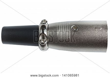 Top view of XLR cable cose up. Design elements isolated on white background