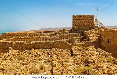 View on the ruins of the Masada fortress - the Judaean Desert, Israel