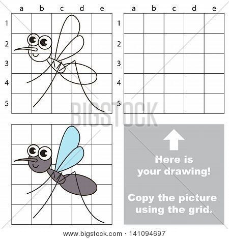 Copy the picture using grid lines. Easy educational game for kids. Simple kid drawing game with Gnat.