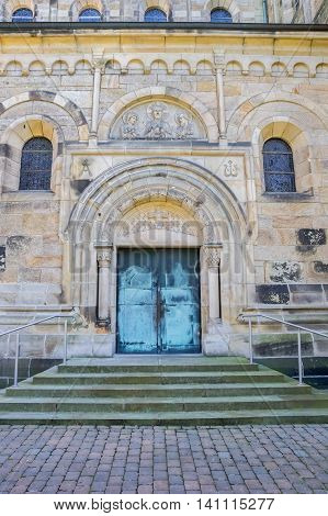 Entrance Door Of The St. Antonius Basilica In Rheine
