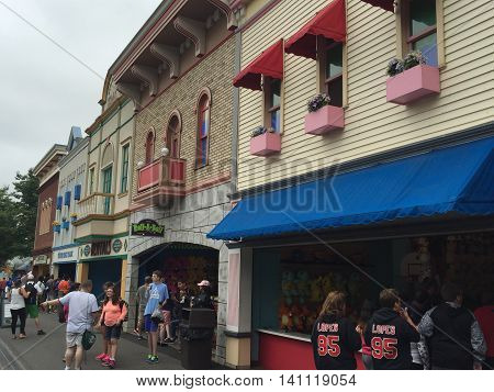 BRISTOL, CT - JUL 9: Lake Compounce in Bristol, Connecticut, as seen on July 9, 2016. Opened in 1846, it is the oldest continuously-operating amusement park in the United States.