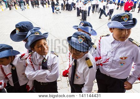 Swearing Of The School Police Or Juramentacion De La Policia Escolar En Cusco