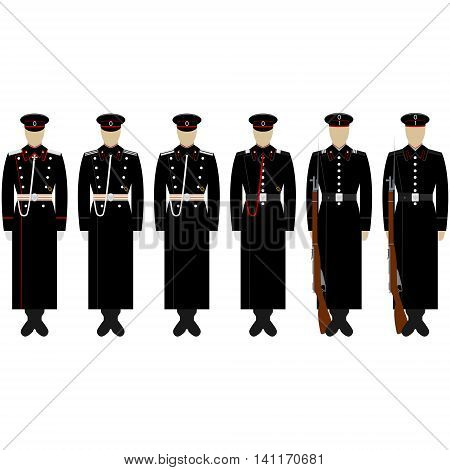 The service uniform of the Marine Corps of Engineers. The illustration on a white background.