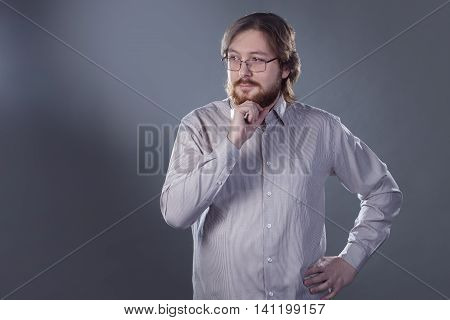 The young man with a surprised expression