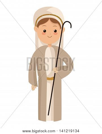 flat design virgin mary icon vector illustration