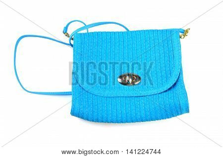 wicker bag (clutch) isolated on white background