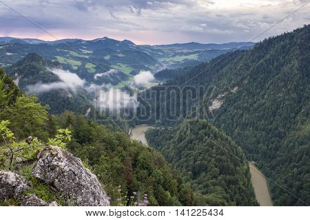beautiful Polish mountains pieniny view Sokolica at sunrise