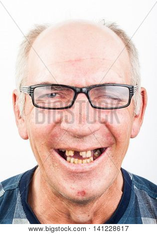Portrait of a toothless senior
