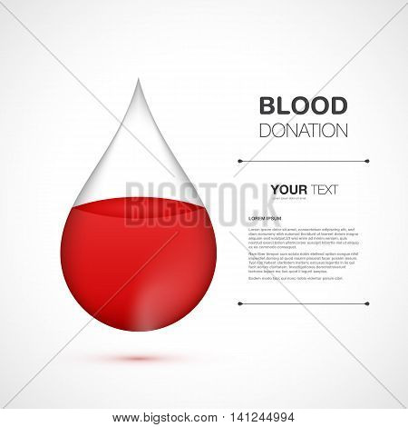 Red blood drop with your content isolated on white background vector stock eps 10 illustration