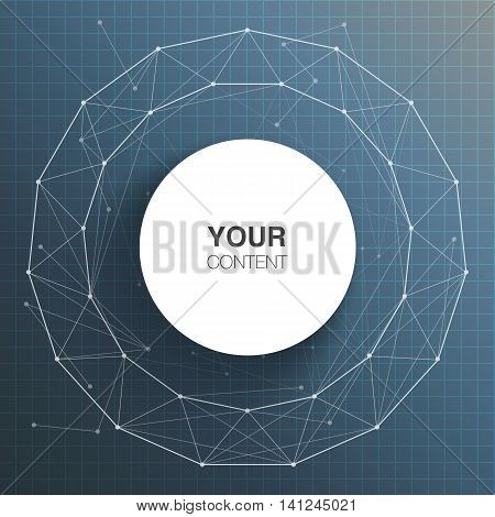 Circle text box design for your content with abstract polygon background vector stock eps 10 illustration