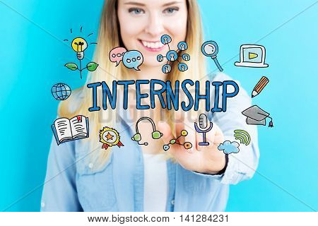 Internship Concept With Young Woman