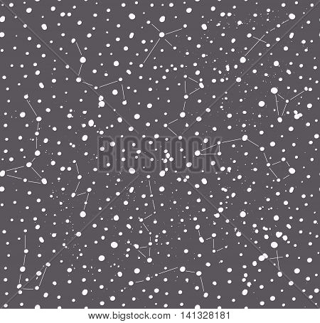 Night sky with stars vector seamless pattern. Space backdrop.
