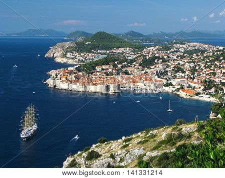 Dubrovnik Croatia sea ​​bay tourist attraction - The historic town