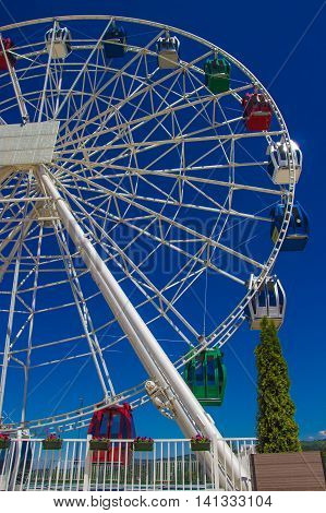Ferris wheel at Koktobe hill Almaty Kazakhstan