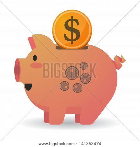 Isolated Piggy Bank Icon With Oocytes