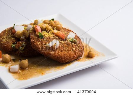 Aloo Tikki  or cutlet or aalu patties - A north Indian snack made of boiled potatoes and various spices