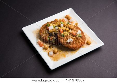 Aloo Tikki  or cutlet or aalu patties - A north Indian snack made of boiled potatoes and various spices