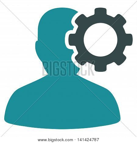 Migraine vector icon. Style is bicolor flat symbol, soft blue colors, rounded angles, white background.